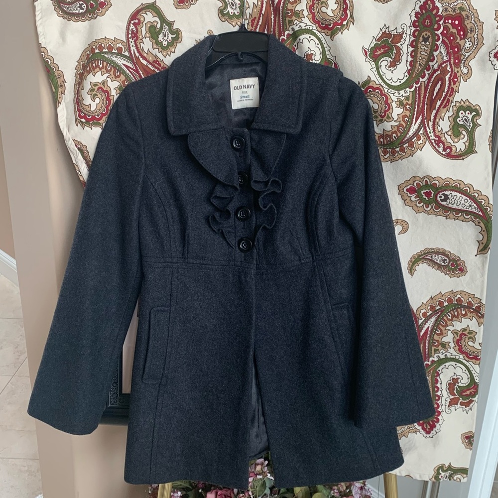 OLD NAVY NWOT wool blend dark grey coat Size Small